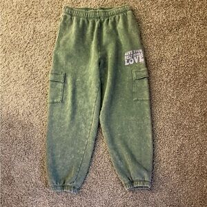 PINK Victoria's Secret Olive Green Cargo Sweatpants